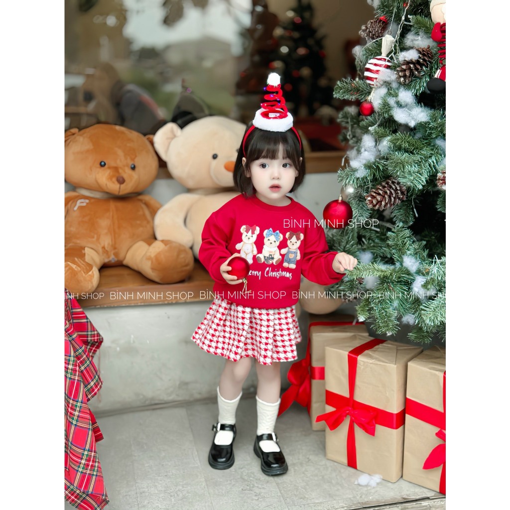 Set váy bé gái set váy bé gái melisa noel từ 10-27kg BÌNH MINH SHOP