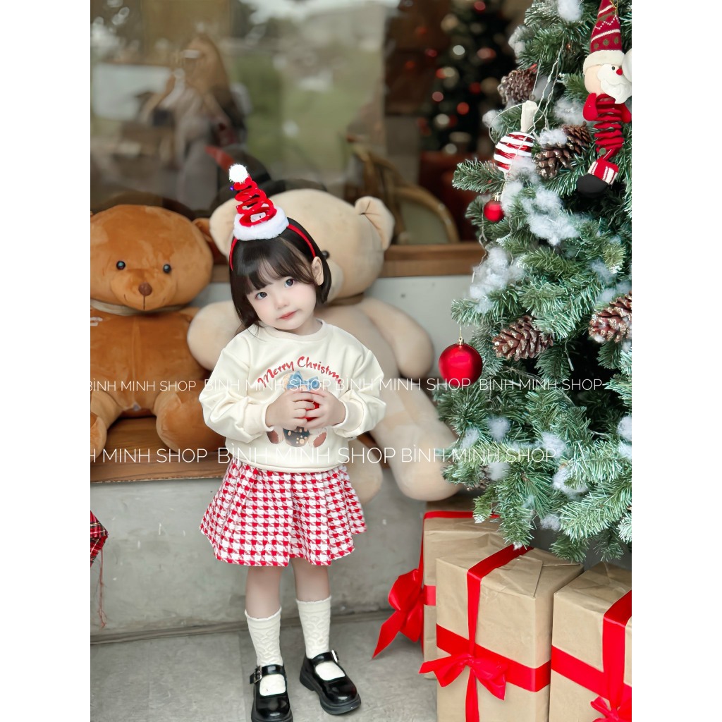 Set váy bé gái set váy bé gái melisa noel từ 10-27kg BÌNH MINH SHOP