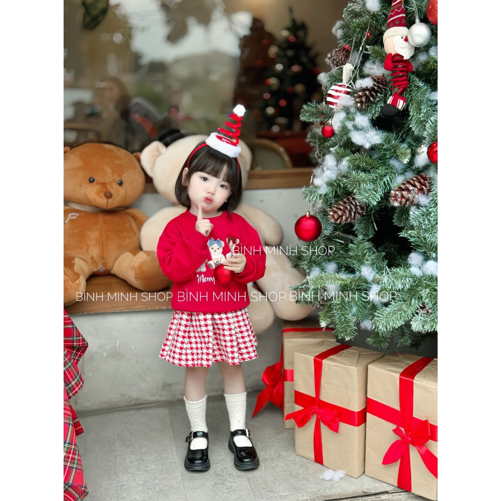 Set váy bé gái set váy bé gái melisa noel từ 10-27kg BÌNH MINH SHOP