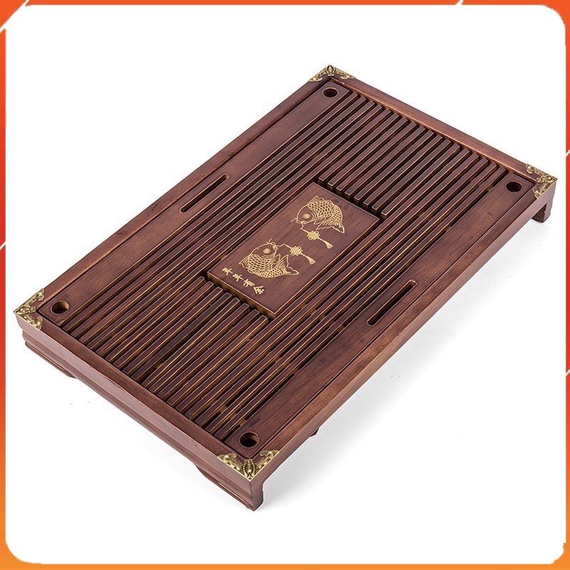 Khay Trà Đựng Ấm Chén 43,5 x 26,5 x 5.5cm, Có Ngăn Chứa Nước Thừa