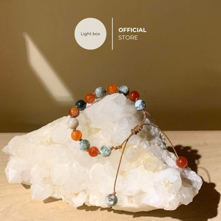 Vòng tay chuỗi hạt - carnelian mix moss agate, noel vibes, quà noel