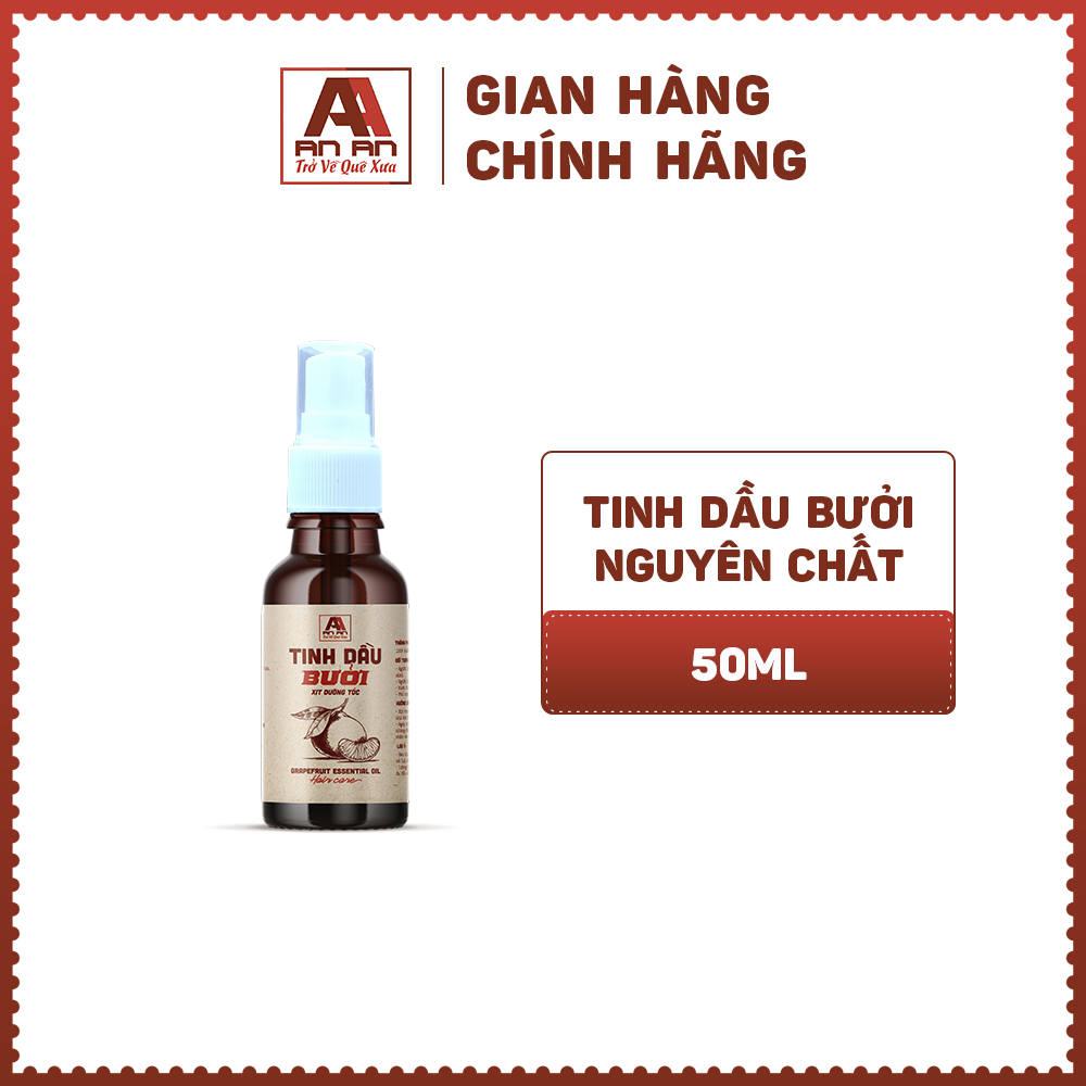 Tinh Dầu Bưởi Mọc Tóc, Xịt Bưởi An An kích thích mọc tóc 50ml, từ 100% tinh chất bưởi rừng an toàn cho mọi da đầu.