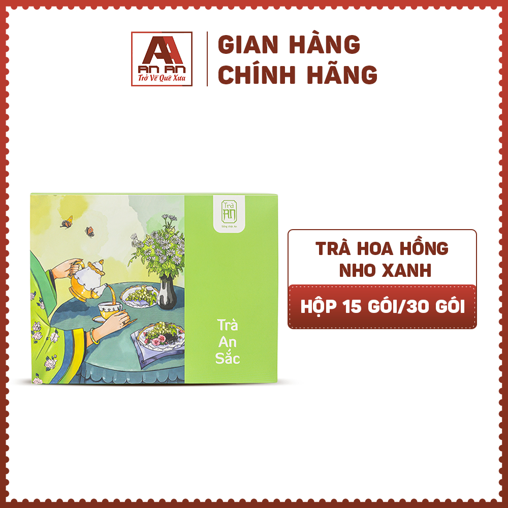 Trà Hoa hồng Nho Xanh Trà An mát lạnh đẹp da cho ngày hè