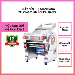Máy cán bột bánh bao, làm bánh, làm mì sợi, cán mực khô 2 trong 1, trục cán 24cm - 750w, giấy nến Trường Xuân