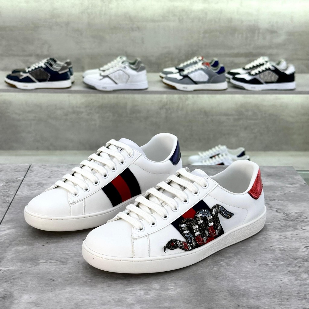 Giày Gucci ACE Rắn Đính Đá, GC Rắn Đá Bản Trung Cao Cấp Full size Nam Nữ,