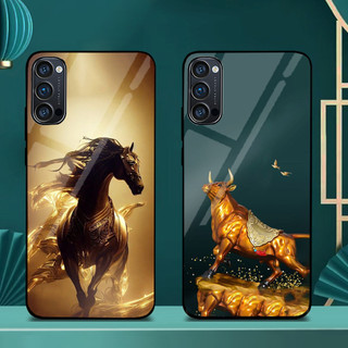 Ốp Lưng OPPO RENO 4,RENO 4 PRO, RENO 5 Mặt lưng kính cao cấp, thiết kế độc quyền 12 con giáp