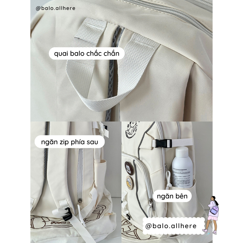 Balo Cặp Sách Đi Học Nam Nữ Ulzzang