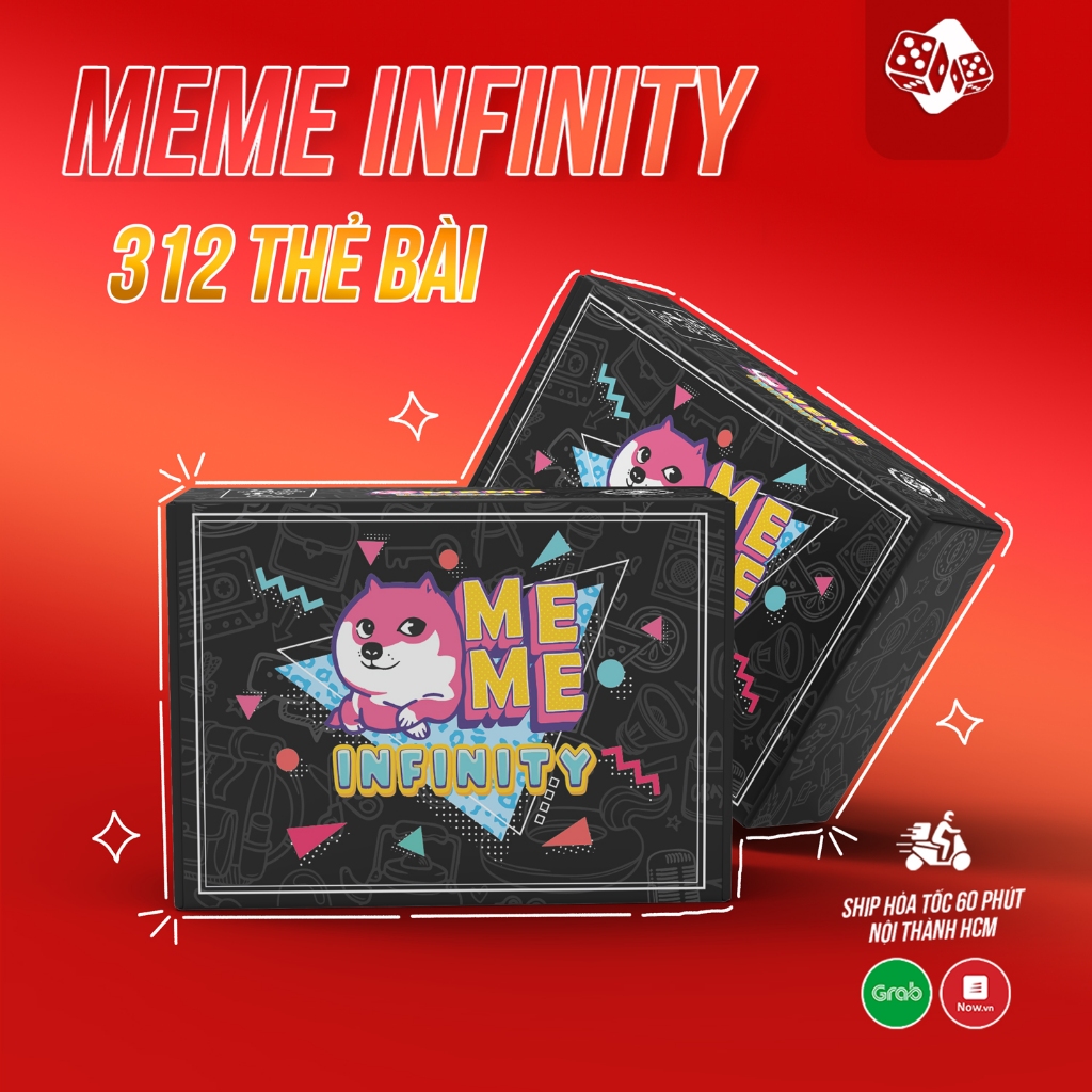 Bộ bài MEME INFINITY phiên bản vô hạn 312 thẻ bài boardgame chủ đề học đường, tình yêu, bạn bè TOP BOARDGAME