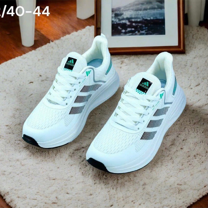 Giầy thể thao nam trắng phối đen N132, giày chạy bộ tập gym siêu nhẹ