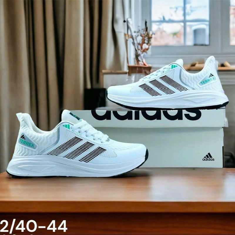 Giầy thể thao nam trắng phối đen N132, giày chạy bộ tập gym siêu nhẹ