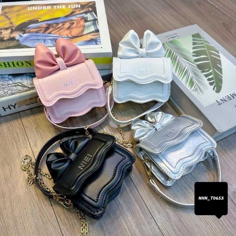 Túi đeo chéo nữ thời trang cho phối nơ cao cấp