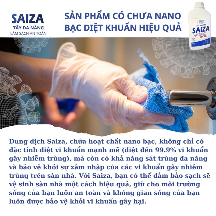 Nước Tẩy Đa Năng - Tẩy Cặn CANXI Vệ Sinh Sàn Nhà SAIZA 1000ml Làm Sạch Bề Mặt Sàn Đá Hoa, Vết Ố Vàng Nhà Tắm