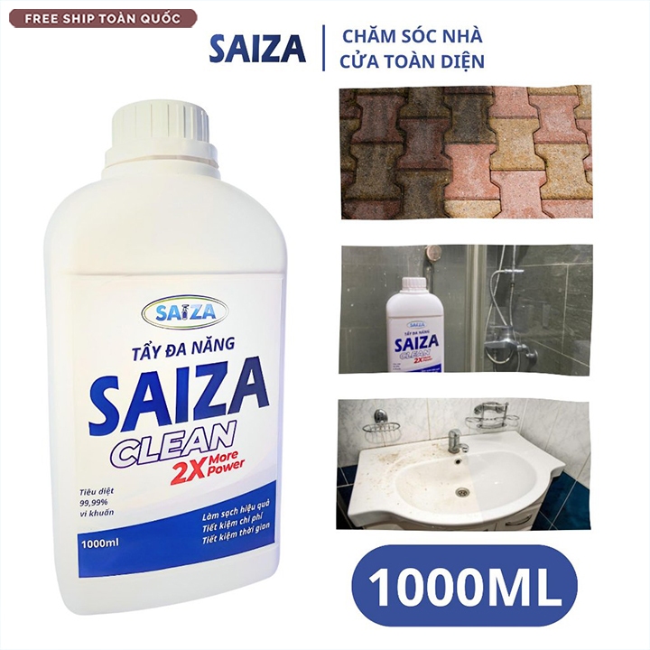 Nước Tẩy Đa Năng - Tẩy Cặn CANXI Vệ Sinh Sàn Nhà SAIZA 1000ml Làm Sạch Bề Mặt Sàn Đá Hoa, Vết Ố Vàng Nhà Tắm