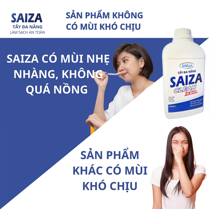 Nước Tẩy Đa Năng - Tẩy Cặn CANXI Vệ Sinh Sàn Nhà SAIZA 1000ml Làm Sạch Bề Mặt Sàn Đá Hoa, Vết Ố Vàng Nhà Tắm