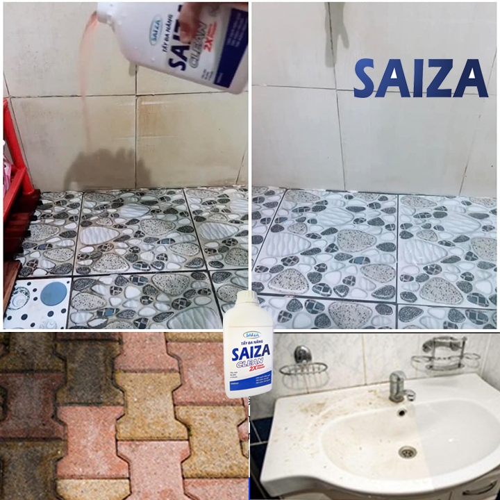 Nước Tẩy Đa Năng - Tẩy Cặn CANXI Vệ Sinh Sàn Nhà SAIZA 1000ml Làm Sạch Bề Mặt Sàn Đá Hoa, Vết Ố Vàng Nhà Tắm