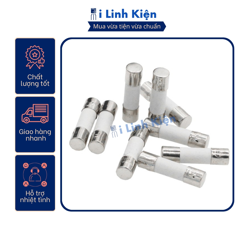 Cầu chì sứ 6A 6x30mm túi 10 con.