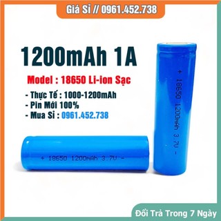 Pin 18650 1200mAh dung lượng chuẩn, Pin sạc 3.7V quạt cầm tay
