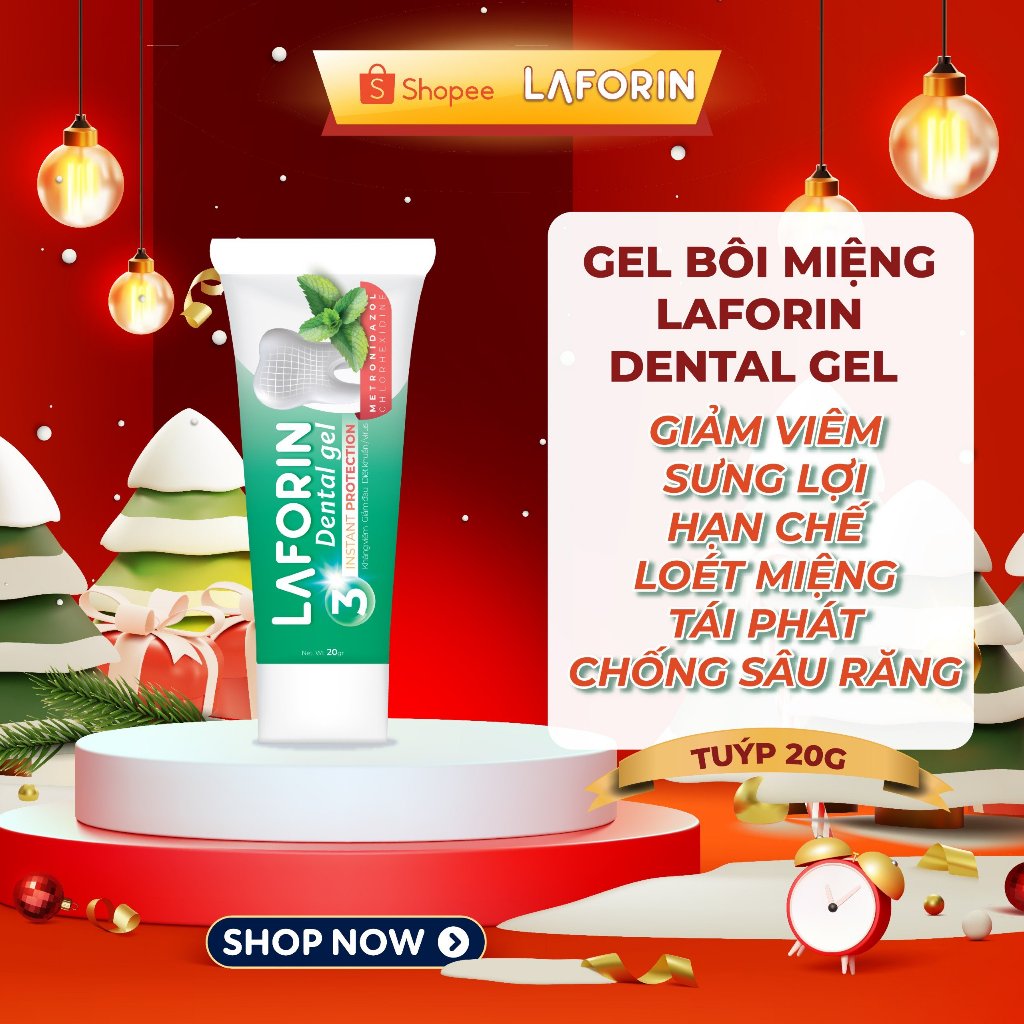 Gel bôi miệng Laforin Dental Gel - Giảm viêm sưng lợi, hạn chế loét miệng tái phát, chống sâu răng tuýp 20g