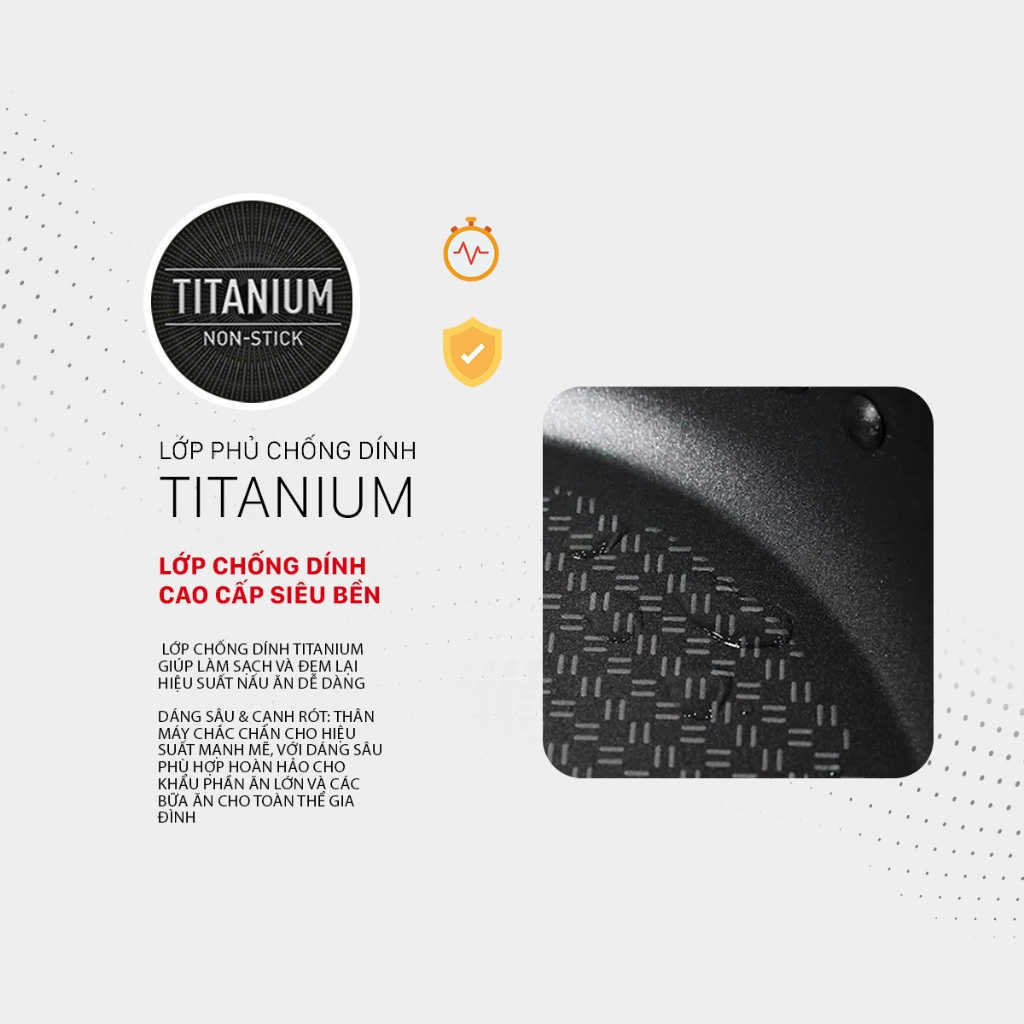 Chảo chiên Tefal Sensations 3 size 24cm/ 26cm/ 28cm - Chống dính - Điểm báo nhiệt - Tay cấm cách nhiệt