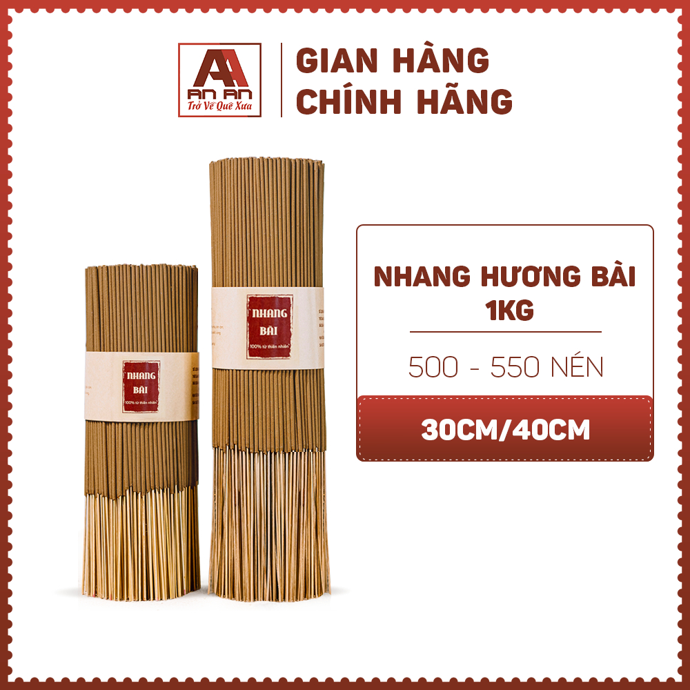 Nhang Mùi Tết Hương Bài 1 kg AN AN chiều dài 30cm 40cm, ít khói, chiết xuất hoàn toàn từ thiên nhiên