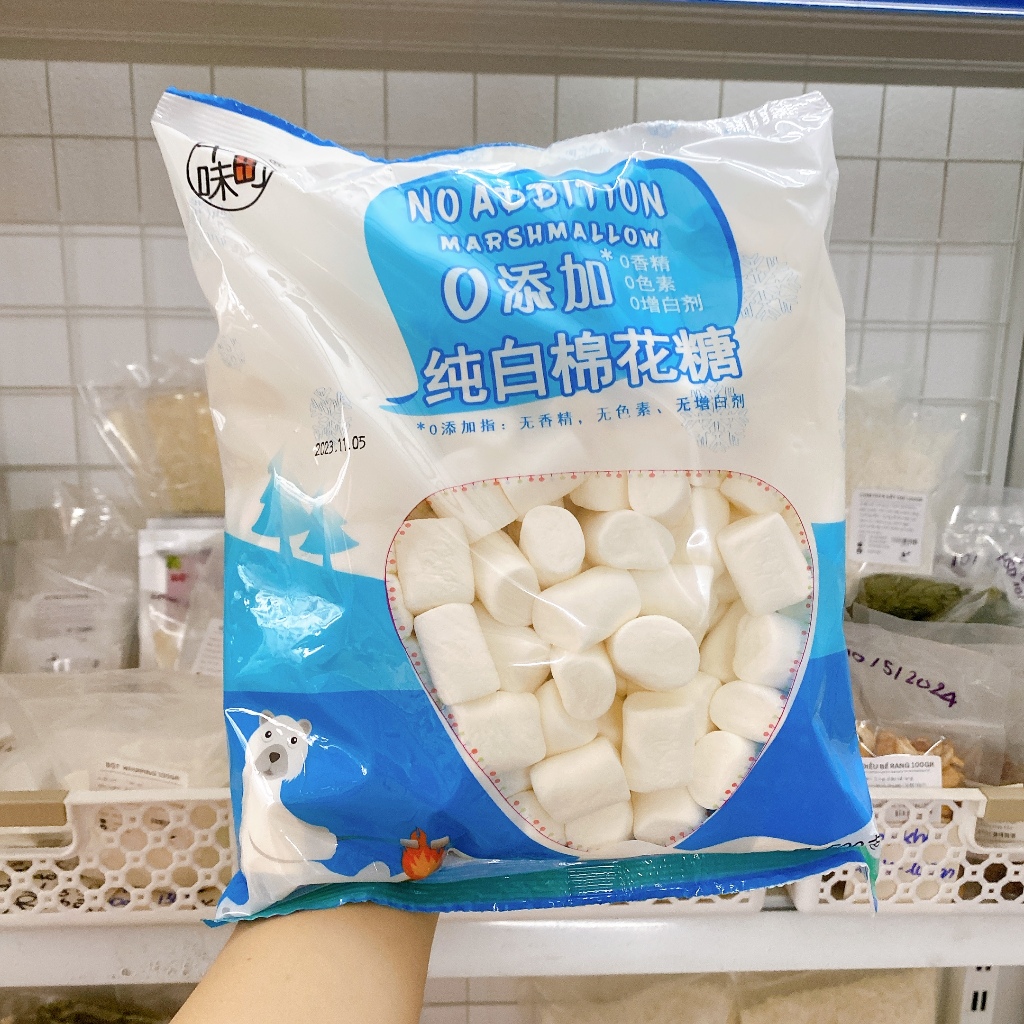 Kẹo Marshmallow trắng GẤU XANH ÍT NGỌT TÚI 250GR & 500GR