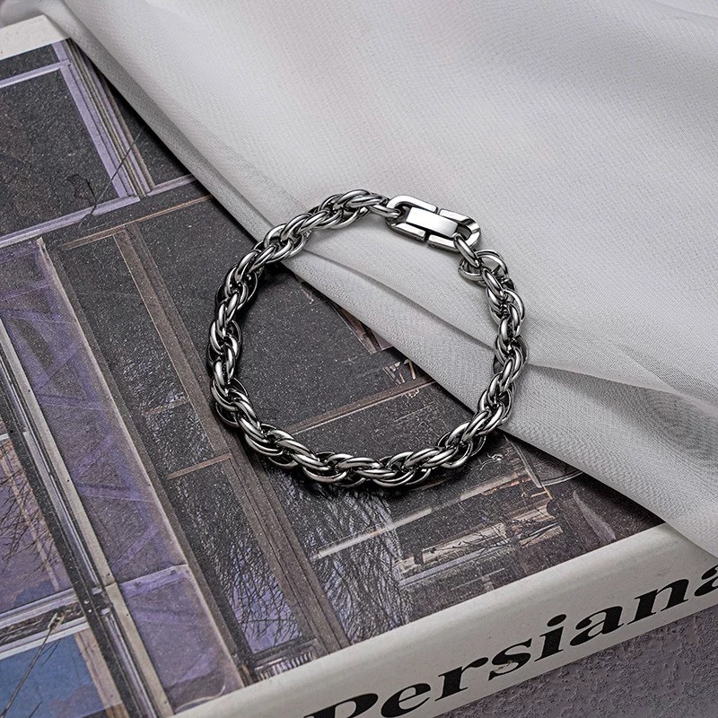 Vòng tay nam nữ thép titan không gỉ Merin Accessories màu bạc điều chỉnh size basic dễ phối đồ- Tổng Hợp Vòng tay titan