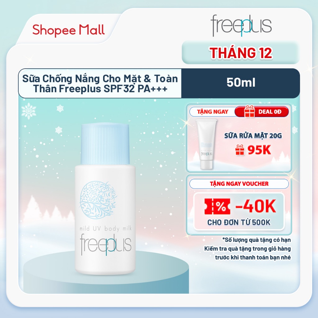 Sữa Chống Nắng Cho Mặt & Toàn Thân Freeplus SPF32 PA+++ 50ml