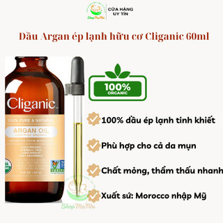 Dầu Argan ép lạnh hữu cơ Cliganic 100% pure Argan oil 60ml.