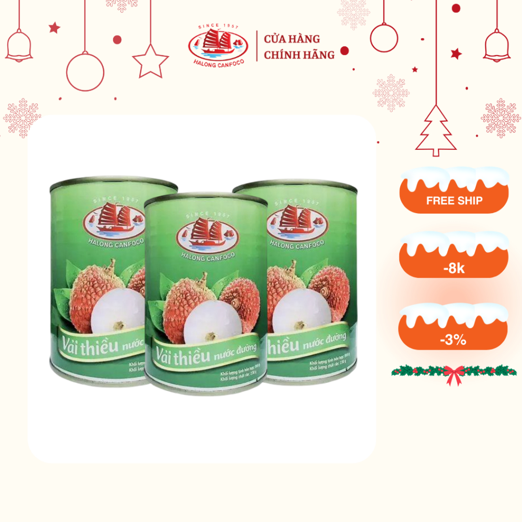 COMBO 3 Hộp vải thiều nước đường 560g - Đồ Hộp Hạ Long