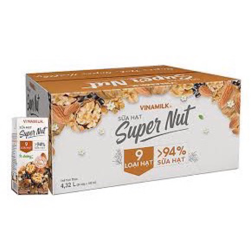Thùng 24 Hộp Sữa 9 Loại Hạt Dinh Dưỡng Vinamilk Super Nut 180ML