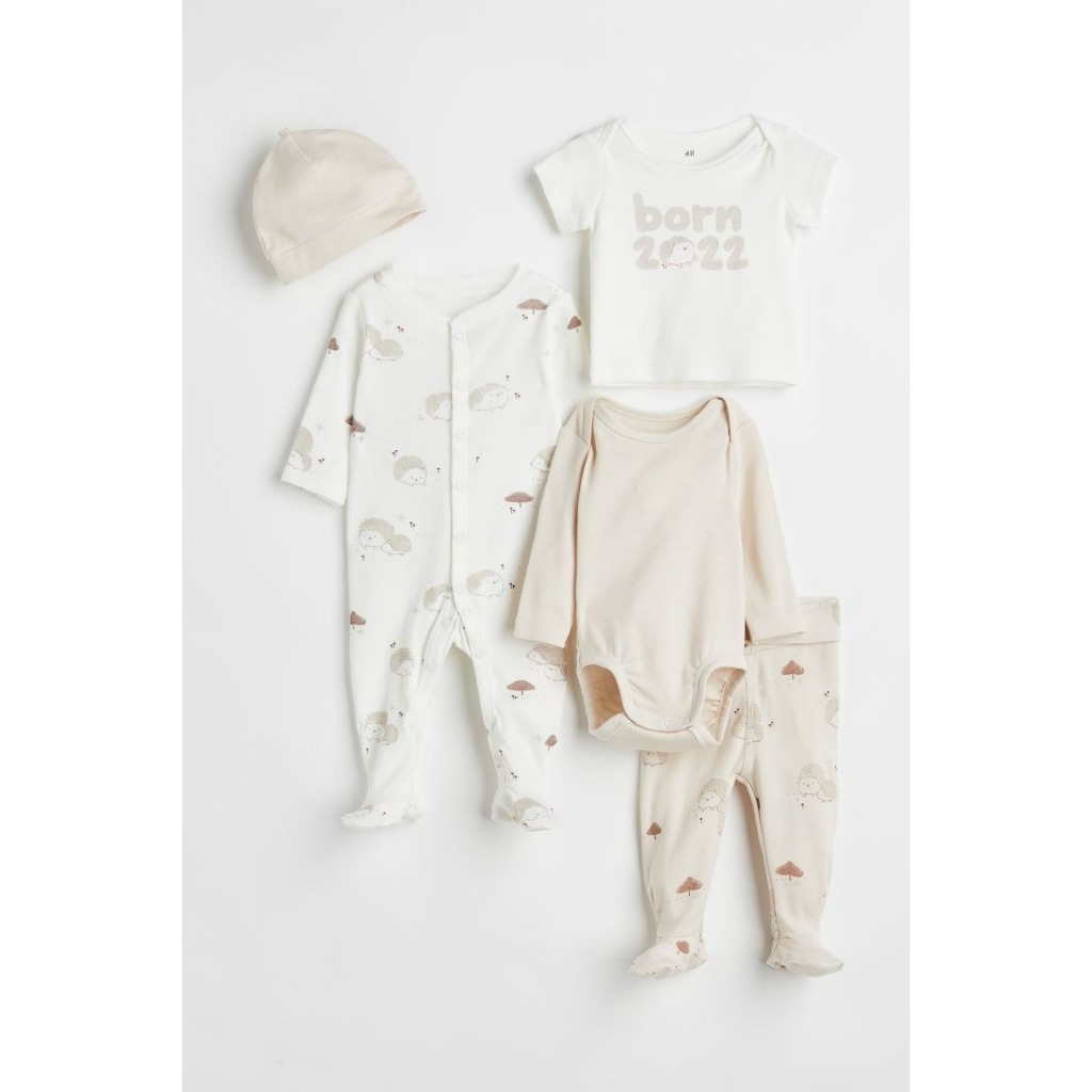 Set 5 chi tiết quần áo sơ sinh 0932175015 HM H&M_authentic