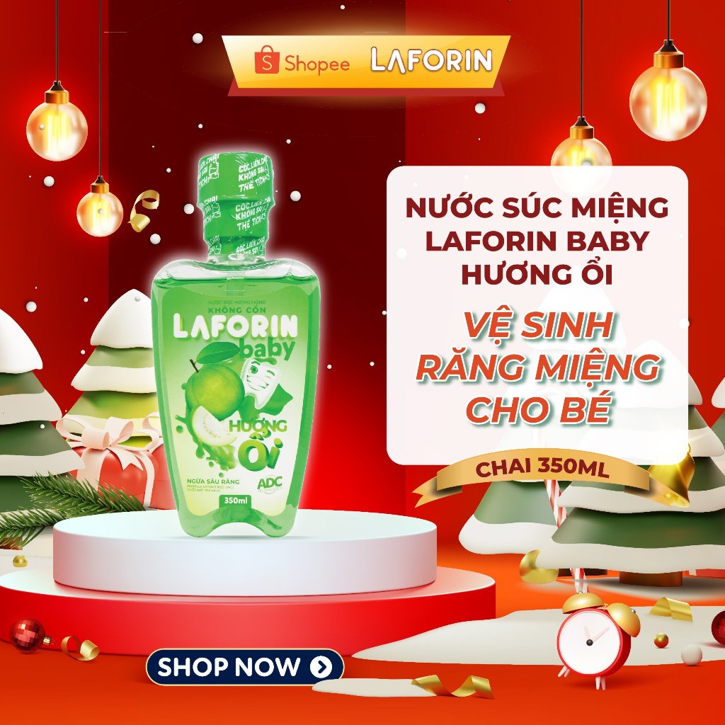 Nước súc miệng Laforin Baby hương ổi vệ sinh răng miệng cho bé chai 350ML