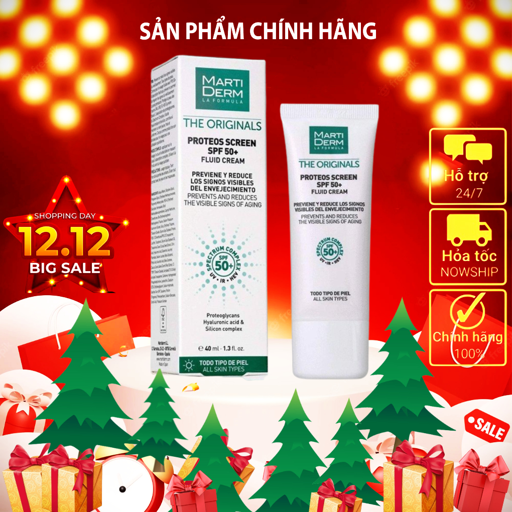 Kem Chống Nắng Martiderm The Originals Proteos Screen SPF50+ Phổ Rộng Toàn Diện Ngừa Lão Hóa 40ml