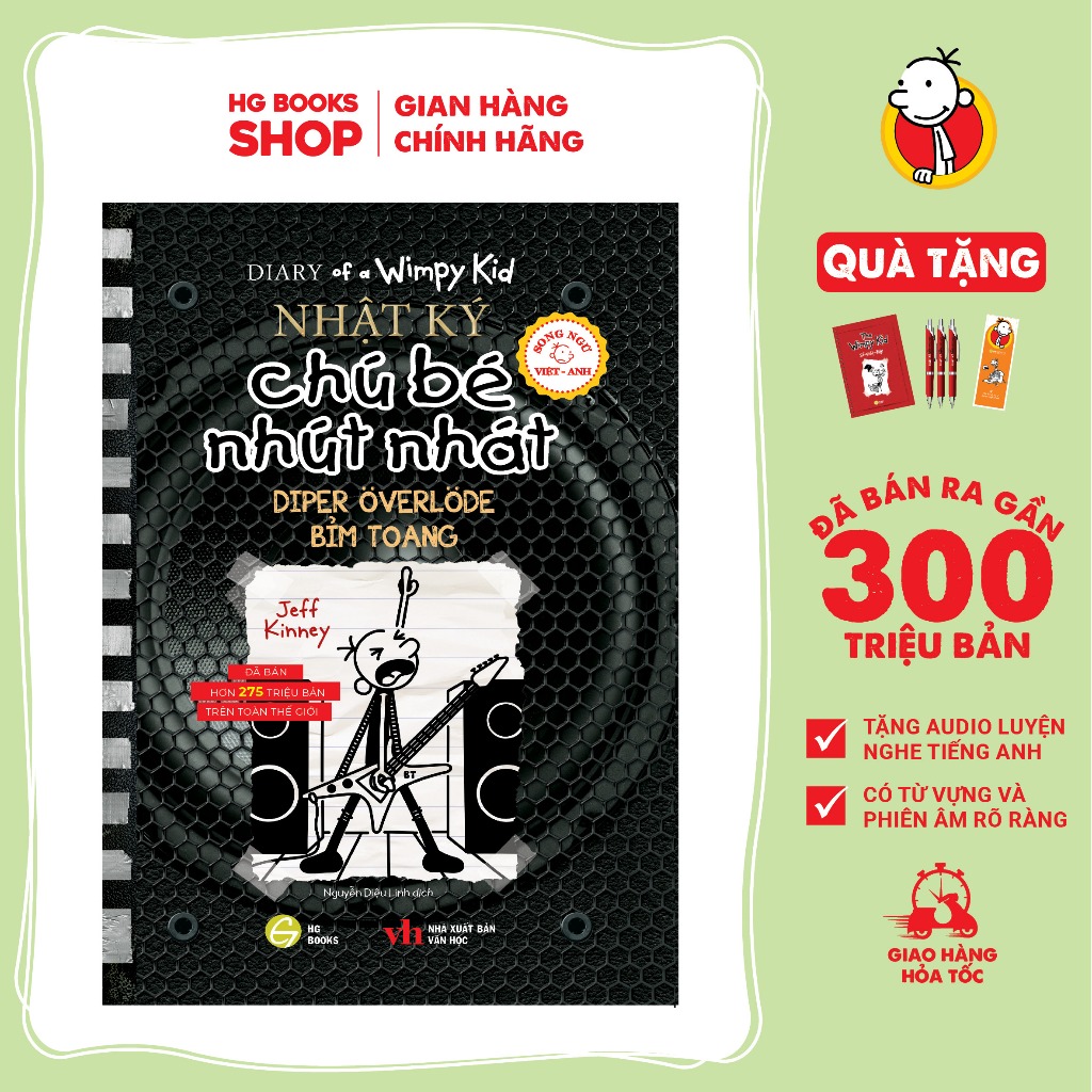Sách Nhật Ký Chú Bé Nhút Nhát - Diary of a Wimpy Kid Tập 17 - Bản Song Ngữ (Việt- Anh). Bán 300 Triệu Bản- Kèm File Nghe