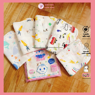 Túi 10 khăn sữa in hình vải xô nhật cỡ 30x 30cm