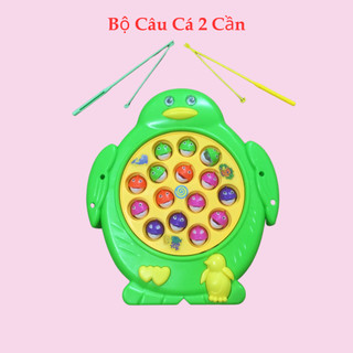Đồ Chơi Câu Cá Trẻ Em Hình Chim Cánh Cụt Gồm 15 Con Cá Và 2 Cần, Chạy Pin Quay Tròn Phát Nhạc Vui Nhộn Chất Liệu Cực Bền