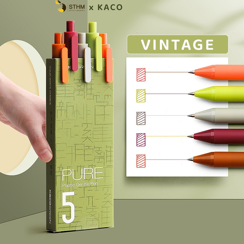 - Bút Kaco nhiều màu - hộp 5 cây 5 màu - Viết tiêu đề, vẽ hình học, đồ thị, trang trí sổ tay