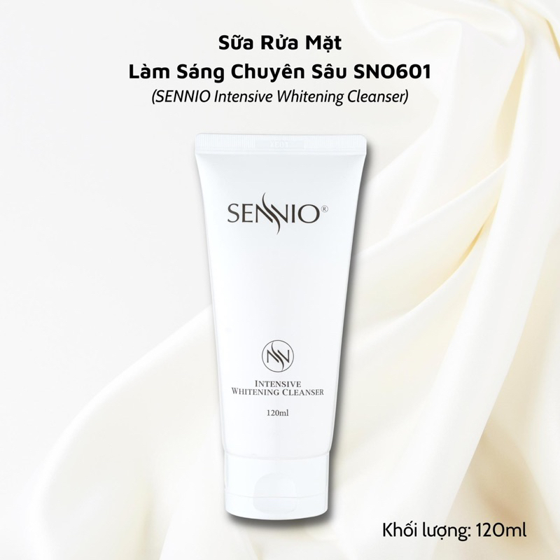 Sữa Rửa Mặt Dưỡng Trắng Da Sennio Intensive Whitening Cleanser Tạo Bọt Cấp Ẩm Phù Hợp Cho Da Nhạy Cảm 120ML SNO601