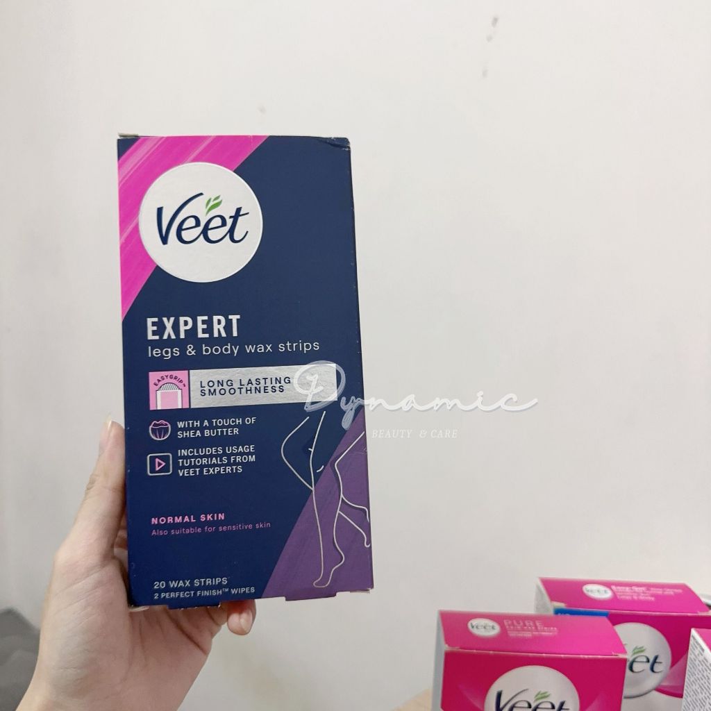 [Che tên- tách lẻ] Miếng dán tẩy lông body Veet pure/ expert/ easy-gelwax legs & body wax strips toàn thân 20- 40 miếng