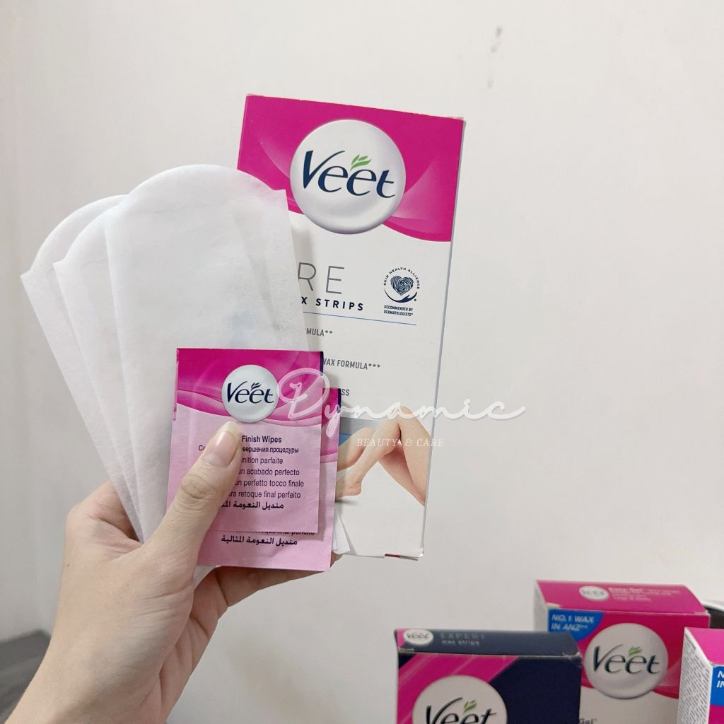 [Che tên- tách lẻ] Miếng dán tẩy lông body Veet pure/ expert/ easy-gelwax legs & body wax strips toàn thân 20- 40 miếng