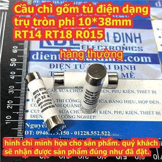 10 cái Cầu chì gốm tủ điện dạng trụ tròn phi 10*38mm RT14 RT18 R015 2A 3A 4A 5A 10A 16A 20A 25A 32A kde7490