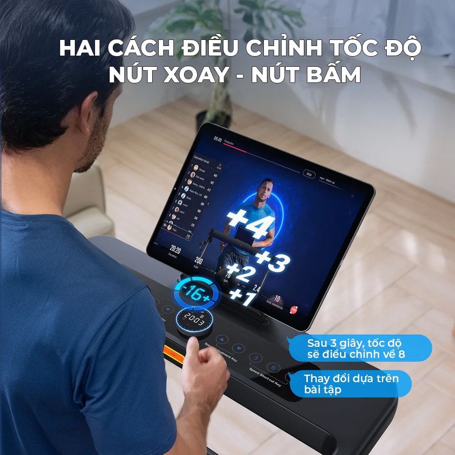 Máy Cháy Bộ Gấp Gọn Merach MR T03 Tải Trọng 120kg Đồng Hồ Tích Hợp , 14km/h Không Gây Ồn Có Kết Nối Ứng Dụng Tập Luyện