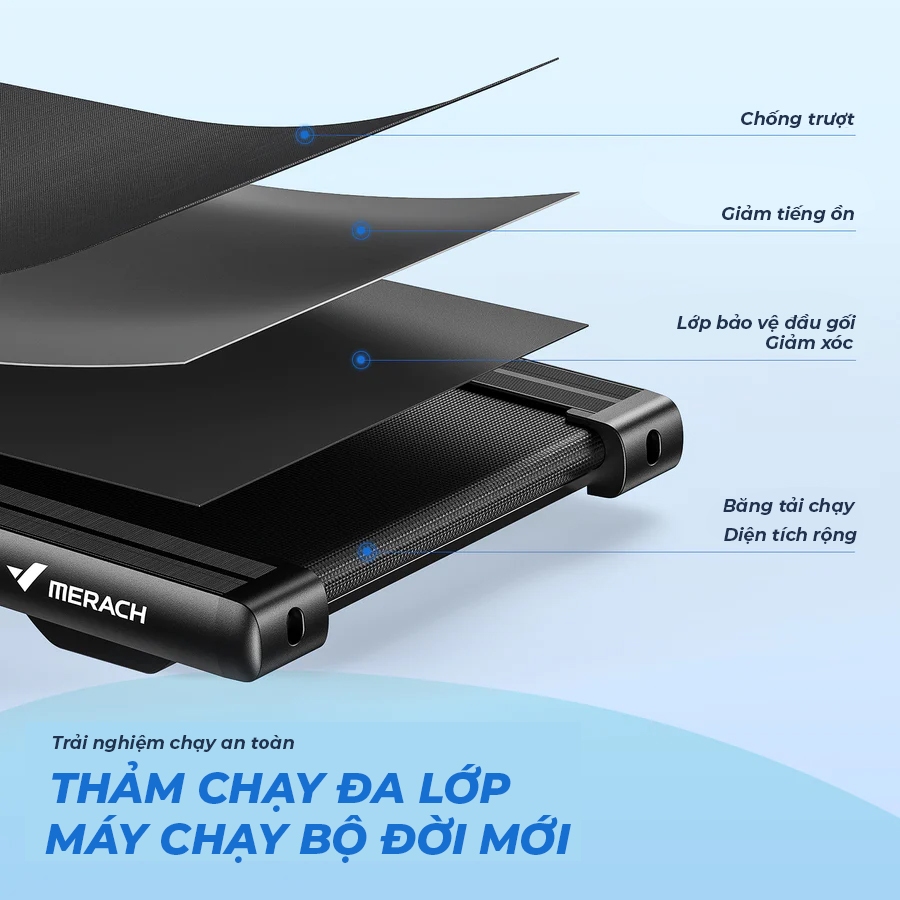 Máy Cháy Bộ Gấp Gọn Merach MR T03 Tải Trọng 120kg Đồng Hồ Tích Hợp , 14km/h Không Gây Ồn Có Kết Nối Ứng Dụng Tập Luyện