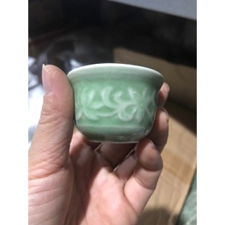 Combo 6 Chén, ly, tách sứ uống trà men xanh không quai