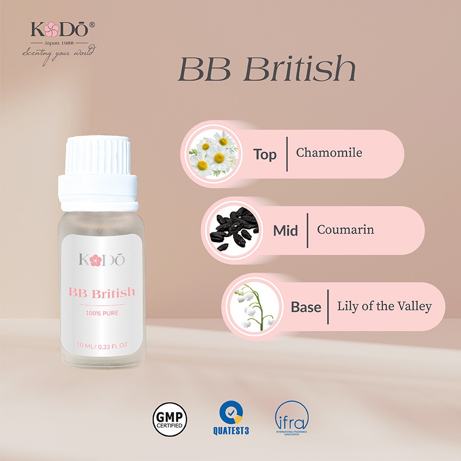 KODO - BB British - Hương Cúc Trắng và Lily - Tinh Dầu Nước Hoa Nguyên Chất -  10ml/50ml/100ml QUATEST3 tested