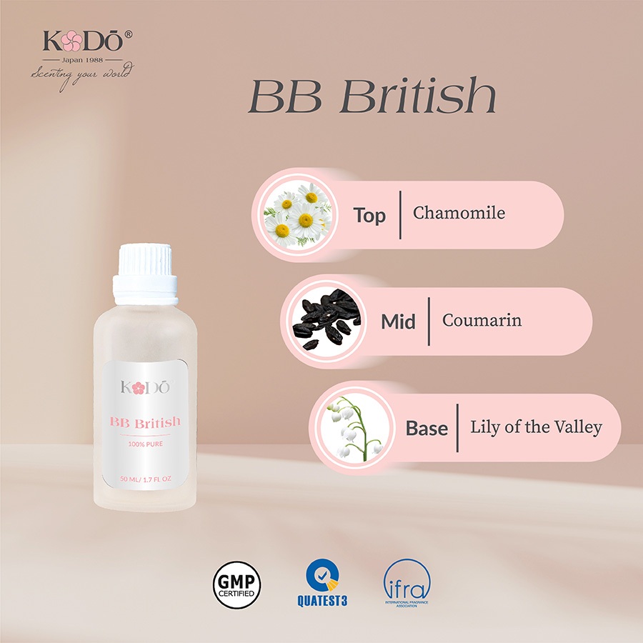 KODO - BB British - Hương Cúc Trắng và Lily - Tinh Dầu Nước Hoa Nguyên Chất -  10ml/50ml/100ml QUATEST3 tested