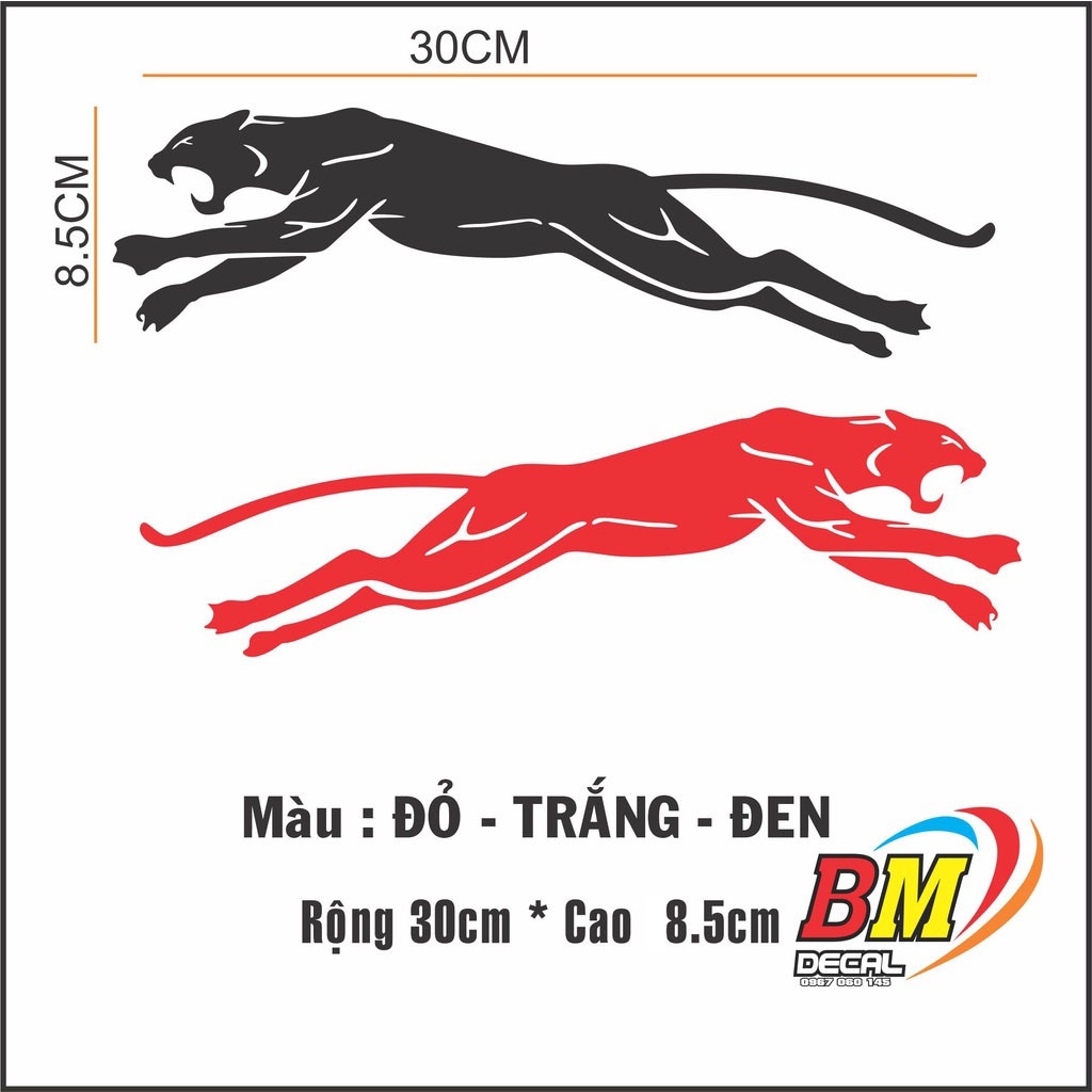 Hình dán trang trí xe hơi hình con báo