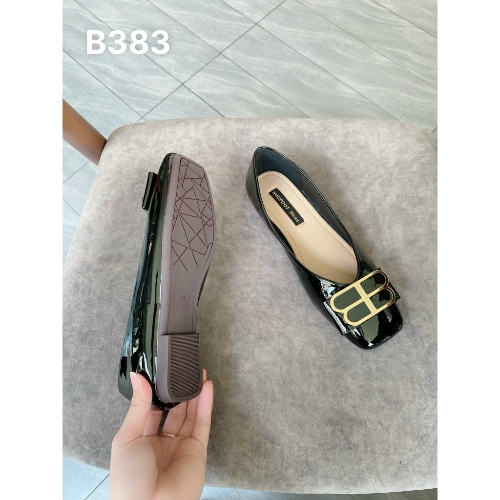 Giày búp bê mũi vuông da bóng - B383