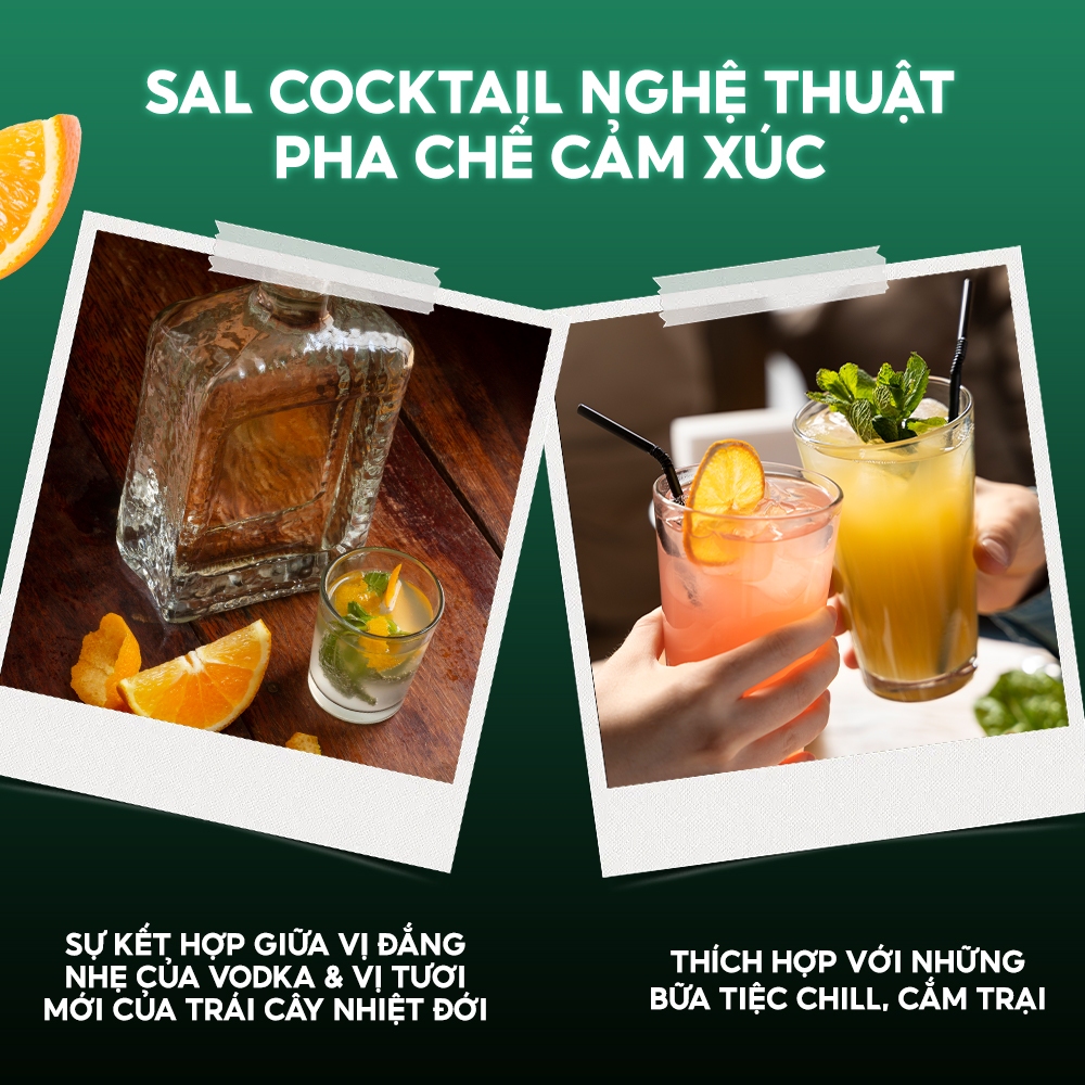 Thùng 6 chai SAL COCKTAIL PINEAPPLE 4,5 độ Cocktail hoa quả vị dứa