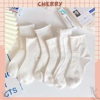 Tất cổ cao nữ chất liệu cotton thoáng khí, phong cách lolita dễ thương - Cherry Shop